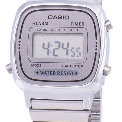 Casio Digital ruostumattomasta teräksestä herätyskello ajastin LA670WA 7DF LA670WA-7 naisten kello