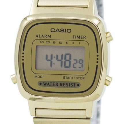 Casio digitaalinen ruostumattoman teräksen hälytysajastin LA670WGA-9DF LA670WGA-9 naistenkello