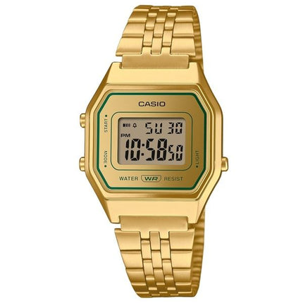 Casio Vintage Digital Gold Tone ruostumattomasta teräksestä valmistettu rannekoru kvartsi LA680WEGV-9A naisten kello