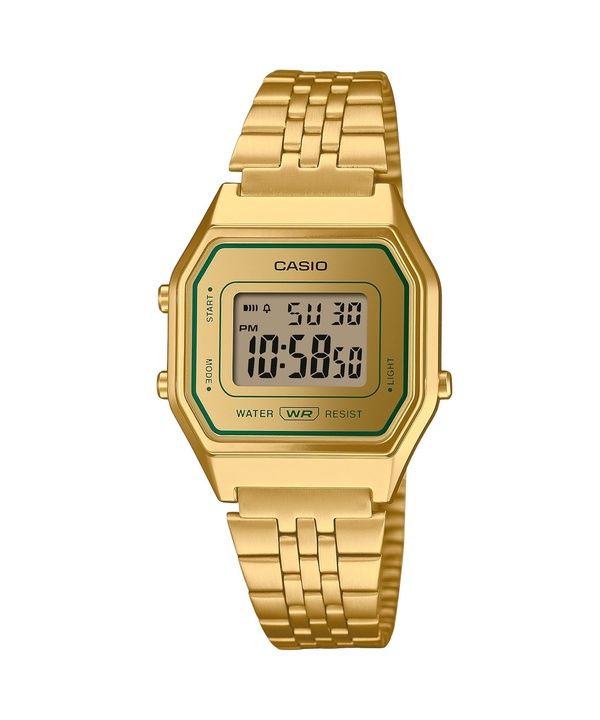 Casio Vintage Digital Gold Tone ruostumattomasta teräksestä valmistettu rannekoru kvartsi LA680WEGV-9A naisten kello