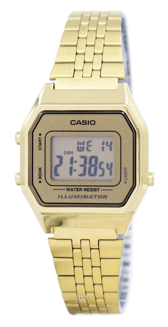 Casio Digital Quartz ruostumatonta terästä valaisin LA680WGA-9DF LA680WGA-9 naisten kello