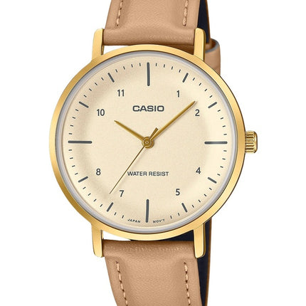 Casio Standard Analoginen Nahka Ranneke Salmon Kellotaulu Quartz LTP-VT03GL-4B Naisten kello