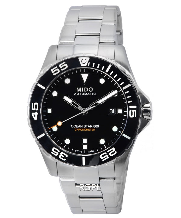 Mido Ocean Star 600 kronometri musta kellotaulu automaattinen sukeltaja M026.608.11.051.00 M0266081105100 600M miesten kello