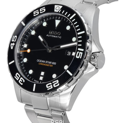 Mido Ocean Star 600 kronometri musta kellotaulu automaattinen sukeltaja M026.608.11.051.00 M0266081105100 600M miesten kello