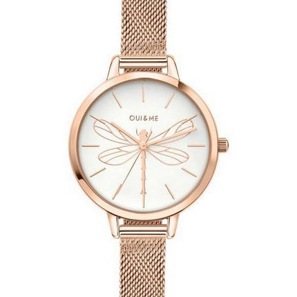 Oui &amp, Me Petite Amourette White Kellotaulu Rose Gold Sävy ruostumaton teräs kvartsi ME010046 naisten kello