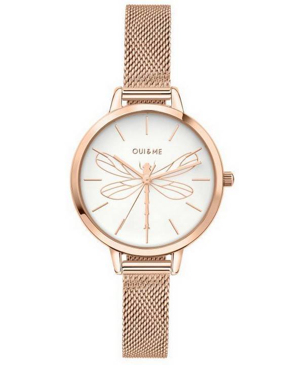 Oui &amp, Me Petite Amourette White Kellotaulu Rose Gold Sävy ruostumaton teräs kvartsi ME010046 naisten kello