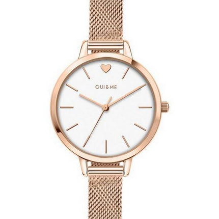 Oui &amp, Me Petite Amourette White Kellotaulu Rose Gold Sävy ruostumaton teräs kvartsi ME010051 naisten kello