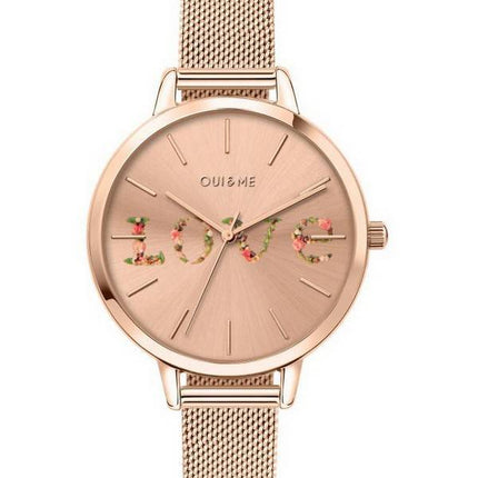 Oui &amp, Me Grande Fleurette Rose Gold Tone ruostumattomasta teräksestä valmistettu kvartsi ME010112 naisten kello