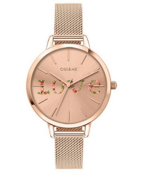 Oui &amp, Me Grande Fleurette Rose Gold Tone ruostumattomasta teräksestä valmistettu kvartsi ME010112 naisten kello