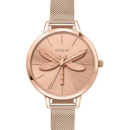 Oui &amp, Me Amourette Rose Gold Tone ruostumattomasta teräksestä valmistettu kvartsi ME010136 naisten kello