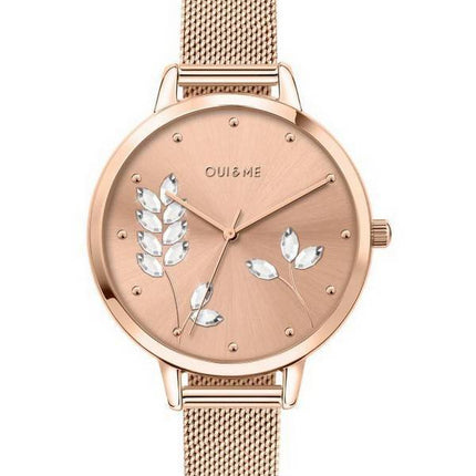 Oui &amp, Me Grande Fleurette Rose Gold Tone ruostumattomasta teräksestä valmistettu kvartsi ME010155 naisten kello