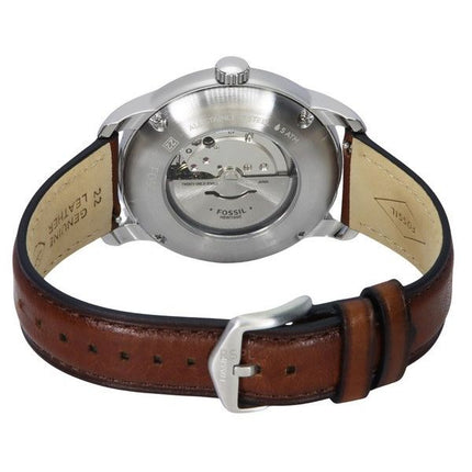 Fossil Heritage Brown LiteHide nahkaranneke Cream kellotaulu automaattinen ME3221 Unisex kello