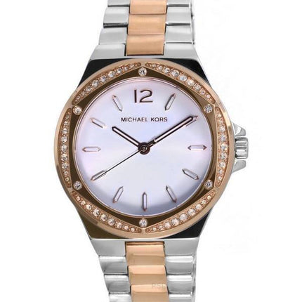 Michael Kors Lennox Crystal Accents hopea kellotaulu kvartsi MK6989 naisten kello