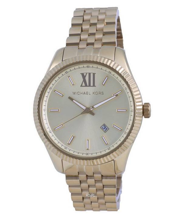 Michael Kors Lexington Gold Dial kvartsi MK8857 miesten kello