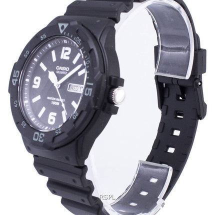 Casio Quartz Analoginen 100M musta hartsihihna MRW-200H-1B2VDF MRW200H-1B2VDF miesten kello