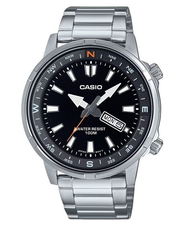 Casio Standard Analoginen ruostumaton teräs musta kellotaulu kvartsi MTD-130D-1A4V 100M miesten kello