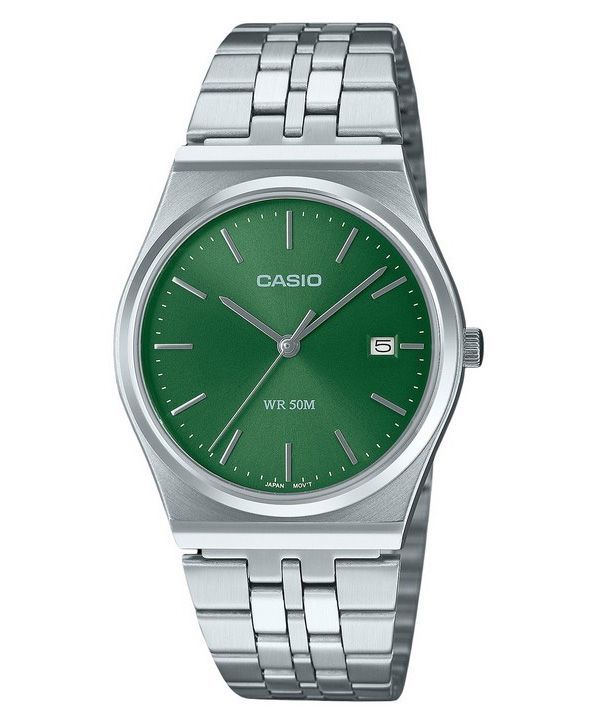 Casio Standard analoginen ruostumattomasta teräksestä valmistettu vihreä kellotaulu kvartsi MTP-B145D-3AV Unisex kello