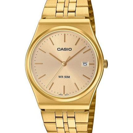 Casio Standard Analog Gold Tone Ruostumaton teräs Kultainen kellotaulu kvartsi MTP-B145G-9AV Unisex kello