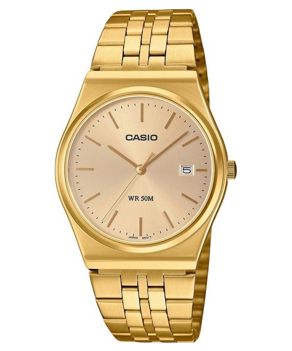 Casio Standard Analog Gold Tone Ruostumaton teräs Kultainen kellotaulu kvartsi MTP-B145G-9AV Unisex kello