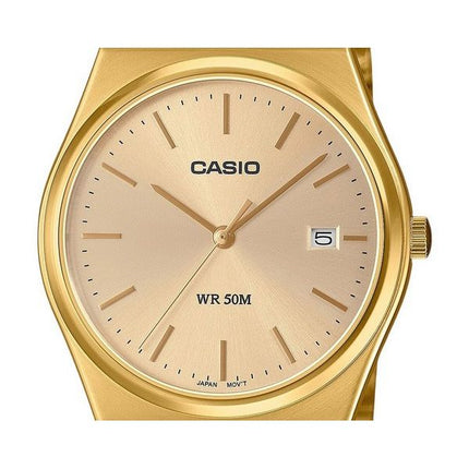 Casio Standard Analog Gold Tone Ruostumaton teräs Kultainen kellotaulu kvartsi MTP-B145G-9AV Unisex kello