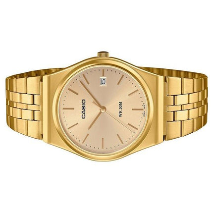 Casio Standard Analog Gold Tone Ruostumaton teräs Kultainen kellotaulu kvartsi MTP-B145G-9AV Unisex kello