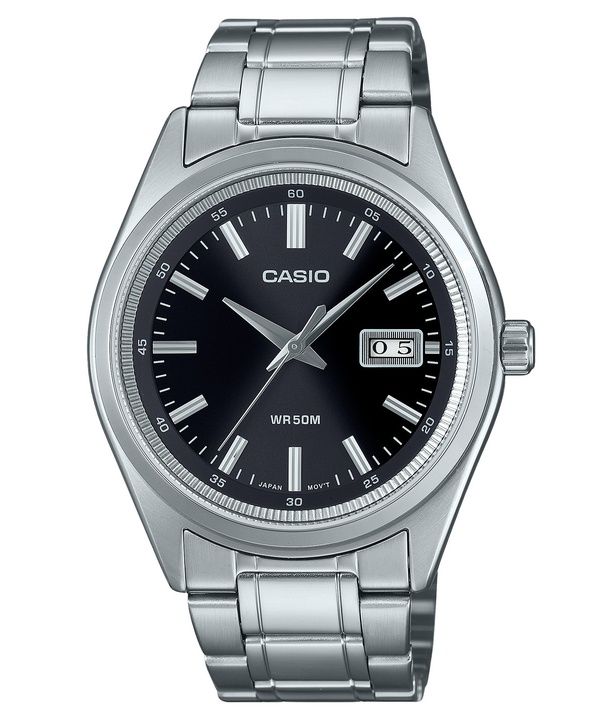 Casio Standard Analoginen ruostumattomasta teräksestä valmistettu musta kellotaulu kvartsi MTP-B180D-1A1V miesten kello