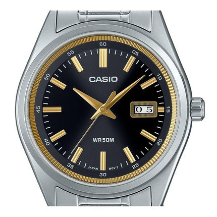 Casio Standard Analoginen ruostumattomasta teräksestä valmistettu musta kellotaulu kvartsi MTP-B180D-1A2V miesten kello