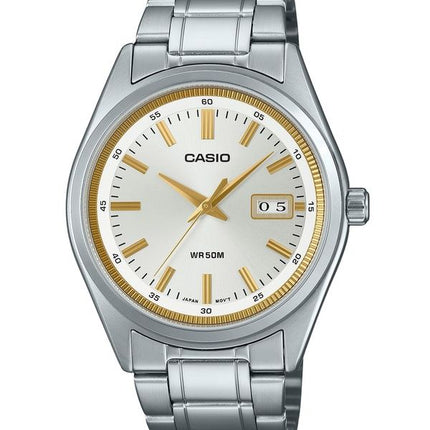 Casio Standard Analoginen ruostumattomasta teräksestä valmistettu hopeinen kellotaulu kvartsi MTP-B180D-7AV miesten kello