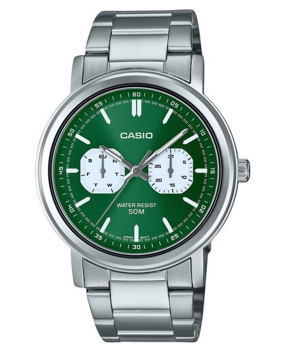 Casio Standard analoginen ruostumattomasta teräksestä valmistettu vihreä kellotaulu kvartsi MTP-E335D-3EV miesten kello