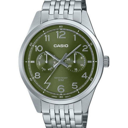 Casio Standard analoginen ruostumattomasta teräksestä valmistettu vihreä kellotaulu kvartsi MTP-E340D-3AV miesten kello