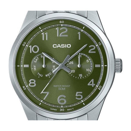 Casio Standard analoginen ruostumattomasta teräksestä valmistettu vihreä kellotaulu kvartsi MTP-E340D-3AV miesten kello