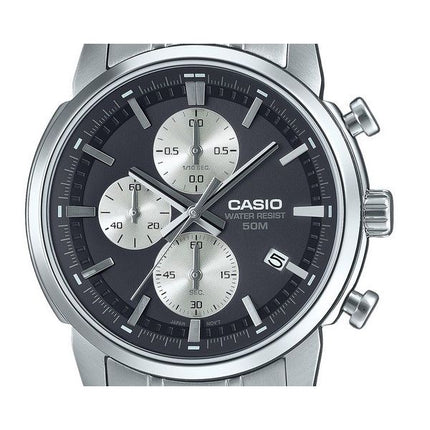 Casio Standard Analog Chronograph ruostumaton teräs musta kellotaulu kvartsi MTP-E510D-1A2V miesten kello