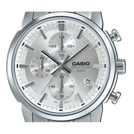 Casio Standard Analog Chronograph ruostumattomasta teräksestä hopea kellotaulu kvartsi MTP-E510D-7AV miesten kello