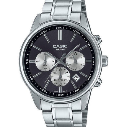 Casio Standard Analog Chronograph ruostumattomasta teräksestä valmistettu harmaa kellotaulu kvartsi MTP-E515D-1AV miesten kello