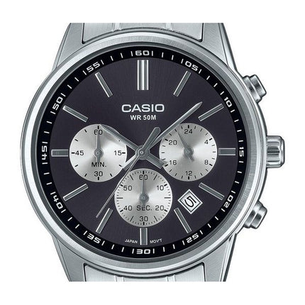 Casio Standard Analog Chronograph ruostumattomasta teräksestä valmistettu harmaa kellotaulu kvartsi MTP-E515D-1AV miesten kello