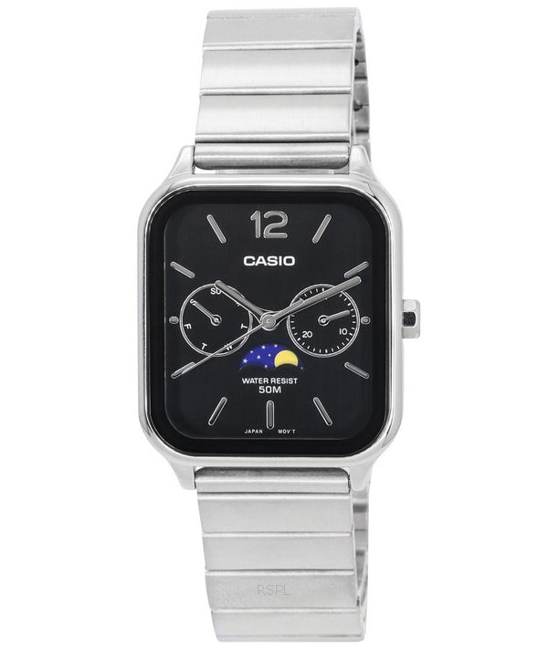 Casio Standard Analog Moon Phase musta kellotaulu kvartsi MTP-M305D-1A miesten kello