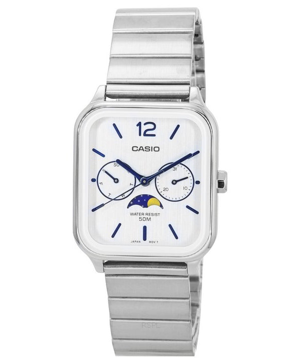 Casio Standard Analog Moon Phase hopea kellotaulu kvartsi MTP-M305D-7A miesten kello