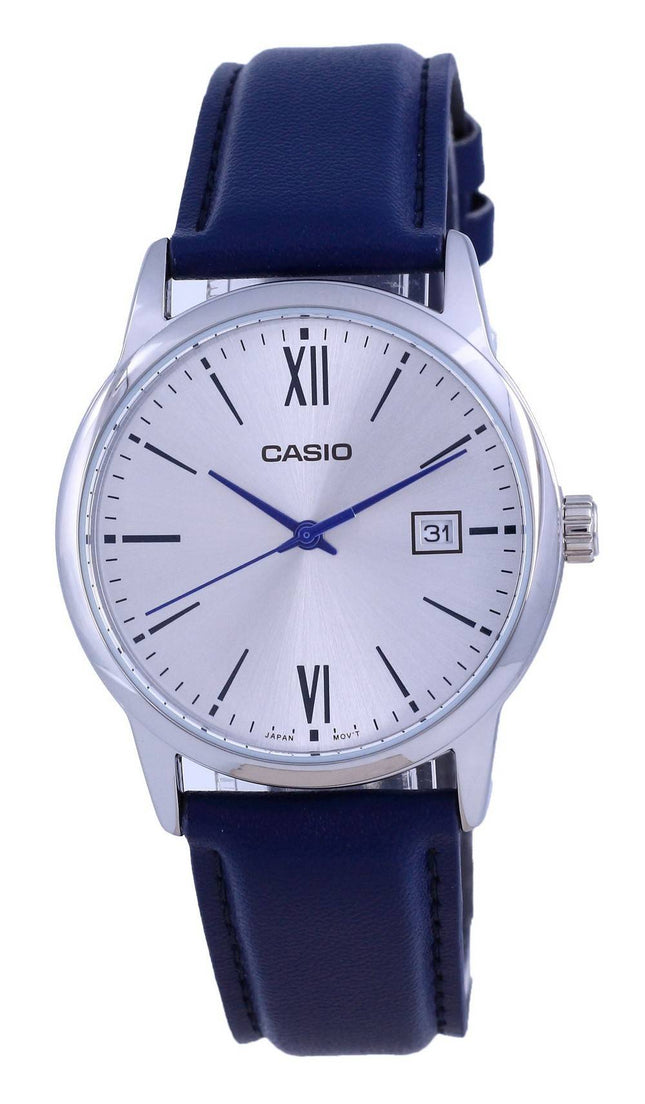 Casio Silver Dial ruostumaton teräs analoginen kvartsi MTP-V002L-2B3 MTPV002L-2 miesten kello