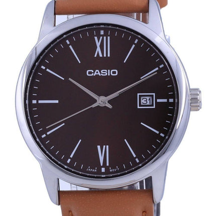 Casio Maroon Dial ruostumaton teräs analoginen kvartsi MTP-V002L-5B3 MTPV002L-5 miesten kello