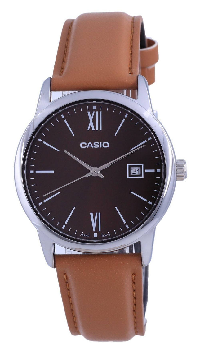 Casio Maroon Dial ruostumaton teräs analoginen kvartsi MTP-V002L-5B3 MTPV002L-5 miesten kello