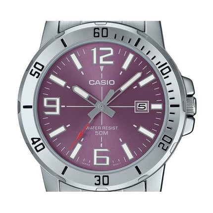 Casio Standard Analoginen ruostumattomasta teräksestä valmistettu violetti kellotaulu kvartsi MTP-VD01D-6BV miesten kello