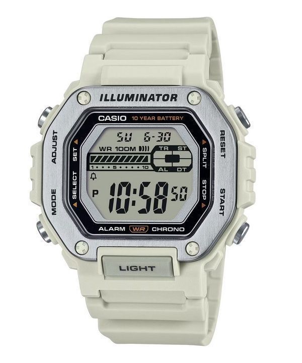 Casio Standard digitaalinen valkoinen hartsihihna kvartsi MWD-110H-8AV 100M miesten kello