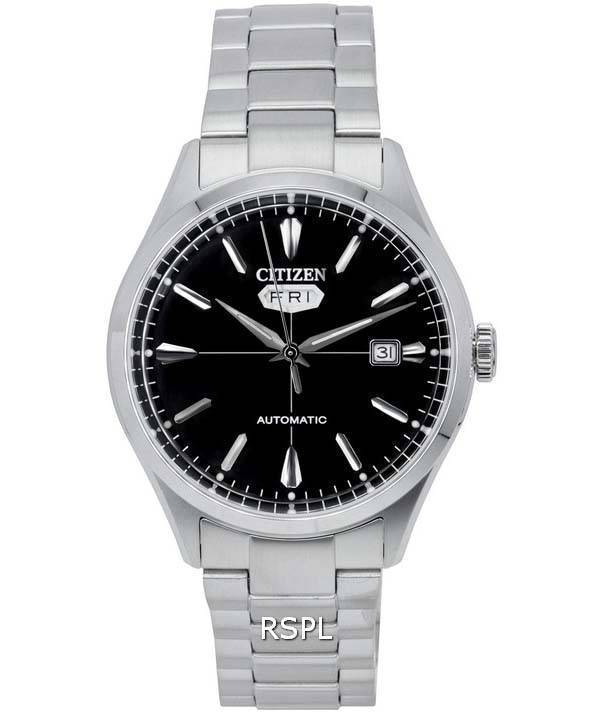 Citizen C7 -sarjan ruostumattomasta teräksestä valmistettu musta kellotaulu NH8391-51E miesten kello