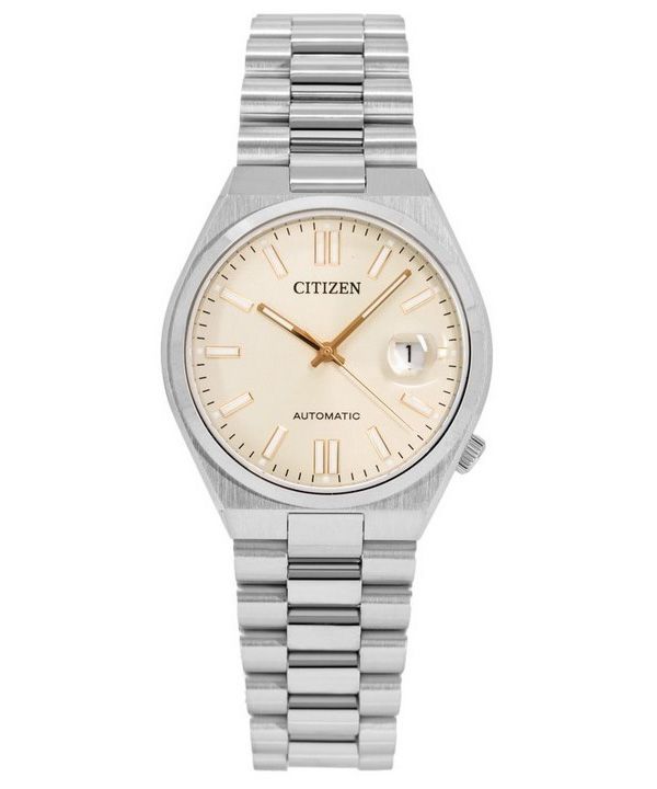 Citizen Tsuyosa ruostumattomasta teräksestä valmistettu beige kellotaulu automaattinen NJ0151-88W miesten kello