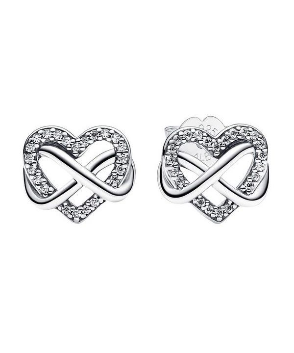 Pandora Sparkling Infinity Heart -nappikorvakorut 292667C01 naisille