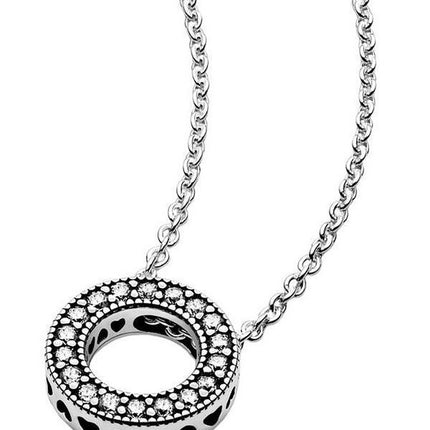 Pandora Logo Pave Circle Collier -kaulakoru 397436CZ-45 naisille