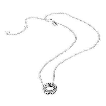 Pandora Logo Pave Circle Collier -kaulakoru 397436CZ-45 naisille