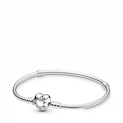 Pandora Moments Heart Clasp käärmeketjuranneke 590719-21 naisille