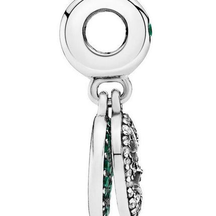 Pandora Silver Lucky Four Leaf Clover Dangle Charm Cubic Zirkonia 797906NRGMX naisille