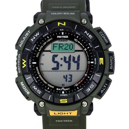 Casio Pro Trek digitaalinen vihreä biopohjainen hartsihihna, kestävä aurinko PRG-340-3 100M miesten kello